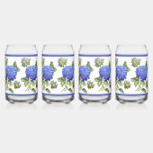 Blue Hydrangeas florale botanische Kunst Dosenglas (Hinten)