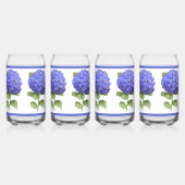 Blue Hydrangeas florale botanische Kunst Dosenglas (Vorderseite)