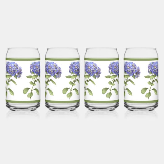 Blue Hydrangeas florale botanische Kunst Dosenglas (Rechts)