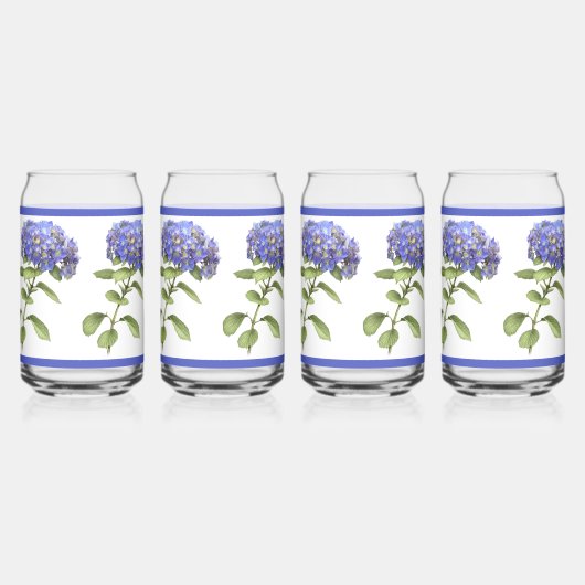 Blue Hydrangeas florale botanische Kunst Dosenglas (Rechts)