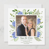 Blue Hydrangeas Foto Save The Date (Vorderseite)