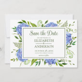 Blue Hydrangeas Foto Save The Date (Vorderseite)