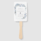 Blue Hydrangeas Frame Watercolor Hochzeitsprogramm Fächer (Vorderseite)