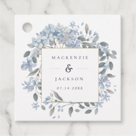 Blue Hydrangeas Frame Watercolor Wedding Geschenkanhänger