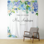 Blue Hydrangeas Future Frau Brautparty Backdrop Wandteppich (Beispiel)
