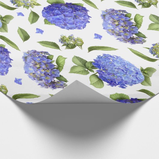 Blue Hydrangeas Geschenkpapier (Ecke)