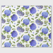 Blue Hydrangeas Geschenkpapier (Flach)