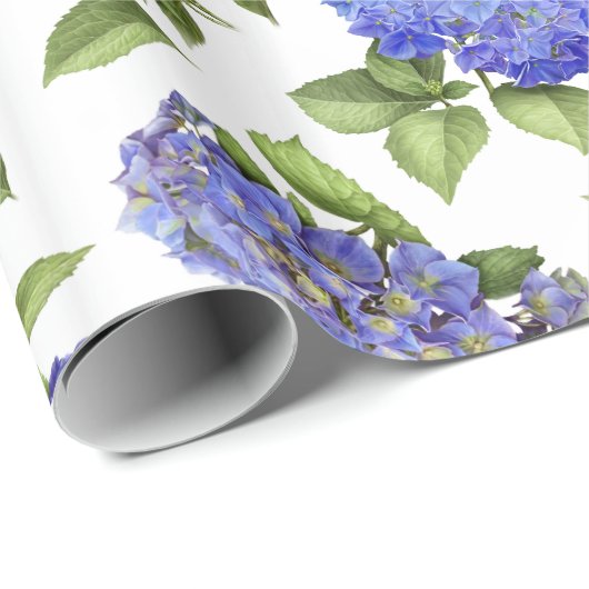 Blue Hydrangeas Geschenkpapier (Rolleneckpunkt)