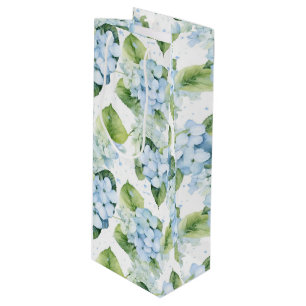 Blue Hydrangeas Gift Bag Geschenktüte Für Weinflaschen