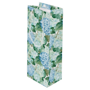 Blue Hydrangeas Gift Bag Geschenktüte Für Weinflaschen