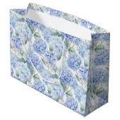Blue Hydrangeas Gift Bag Große Geschenktüte (Rückseite Schrägansicht)