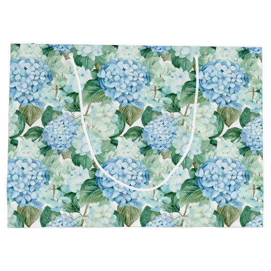 Blue Hydrangeas Gift Bag Große Geschenktüte (Rückseite)