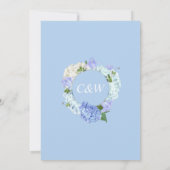 Blue Hydrangeas Grüne Wasserfarbenhochzeit Einladung (Rückseite)