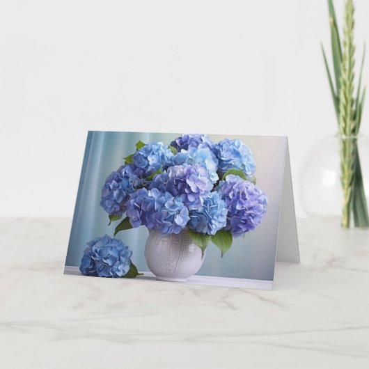 Blue Hydrangeas Grußkarte Feiertagskarte (Vorderseite)