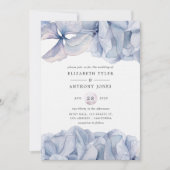 Blue Hydrangeas Hochzeitseinladung Einladung (Vorderseite)