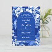 Blue Hydrangeas Hochzeitseinladung Einladung (Stehend Vorderseite)