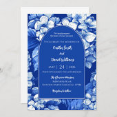 Blue Hydrangeas Hochzeitseinladung Einladung (Vorne/Hinten)