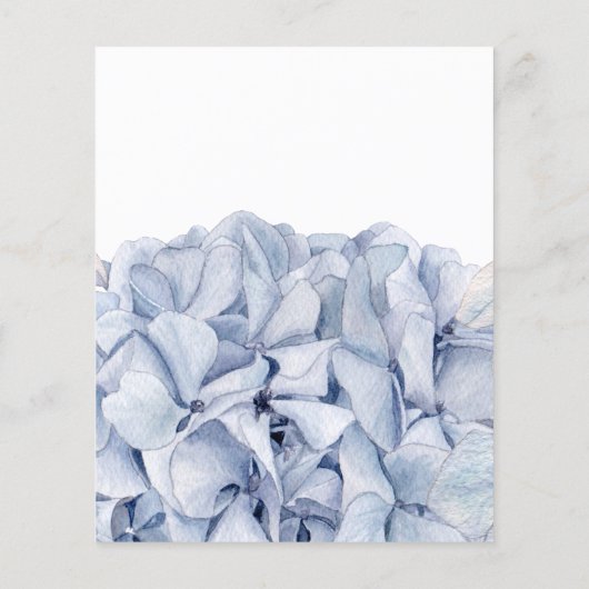 Blue Hydrangeas Hochzeitseinladung Flyer (Hinten)