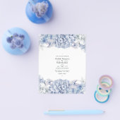 Blue Hydrangeas Hochzeitseinladung Flyer (Einzeln)