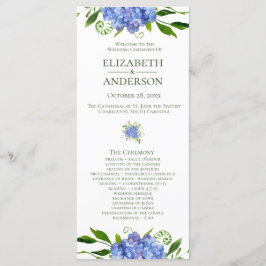 Blue Hydrangeas Hochzeitsprogramm Programm