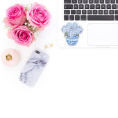 Blue Hydrangeas in Chinoiserie Pot Vinyl Sticker