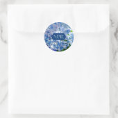 Blue Hydrangeas Individuelle Name Runder Aufkleber (Tasche)