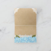 Blue Hydrangeas Lace Kraft Rustic Moderne Vielen D Dankeskarte (Innenseite)