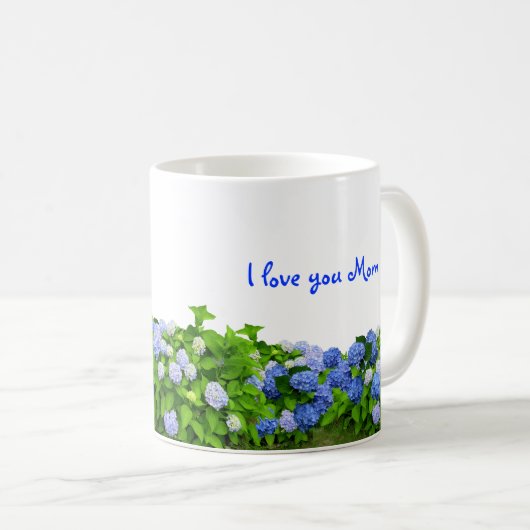 Blue Hydrangeas Mama Kaffee Tasse (VorderseiteRechts)