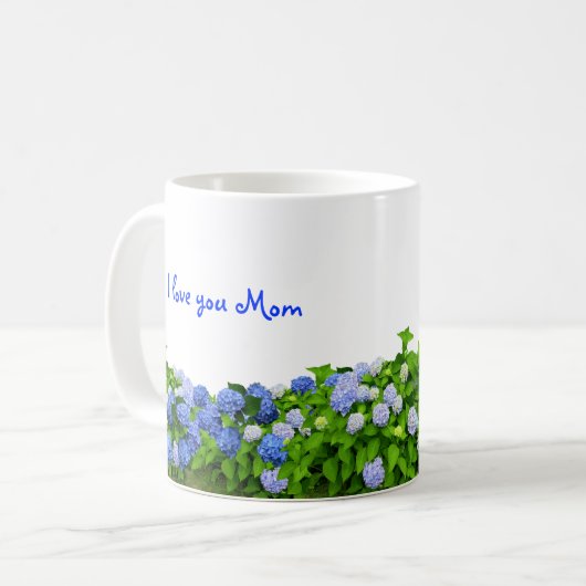 Blue Hydrangeas Mama Kaffee Tasse (Vorderseite Links)