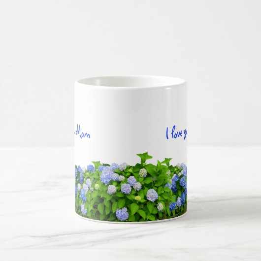 Blue Hydrangeas Mama Kaffee Tasse (Mittel)