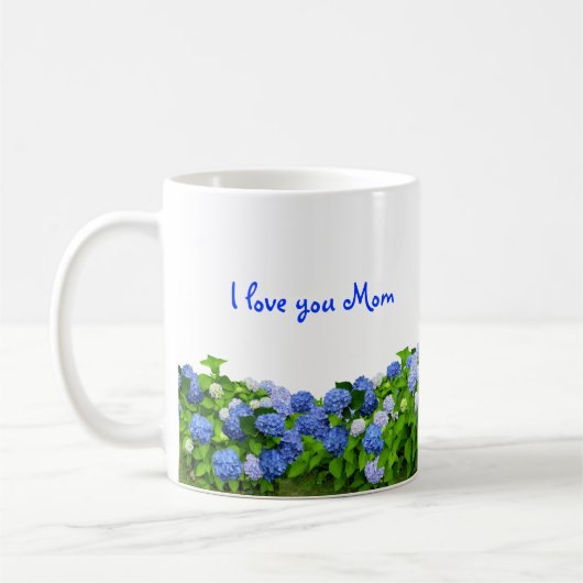 Blue Hydrangeas Mama Kaffee Tasse (Links)