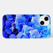 Blue Hydrangeas Mit Monogramm Floral Case-Mate iPhone Hülle (Rückseite (Horizontal))
