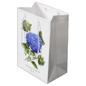 Blue Hydrangeas Mittlere Geschenktüte (Rückseite Schrägansicht)