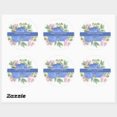 Blue Hydrangeas Modern Bouquet Custom Runder Aufkleber (Blatt)