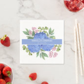 Blue Hydrangeas Modern Bouquet Custom Serviette (Beispiel)