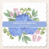 Blue Hydrangeas Modern Bouquet Custom Untersetzer (Vorderseite)