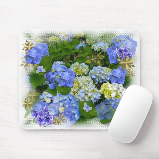 BLUE HYDRANGEAS~ Mousepad (Mit Mouse)