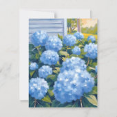 Blue Hydrangeas New England Watercolor Card (Vorderseite)