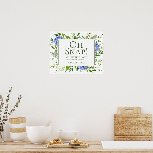 Blue Hydrangeas Oh Snap Poster (Küche)