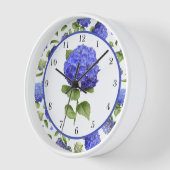 Blue Hydrangeas Original Botanische Kunst Gerahmt Uhr (Winkel)