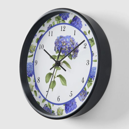 Blue Hydrangeas Original Botanische Kunst Gerahmt Uhr (Winkel)