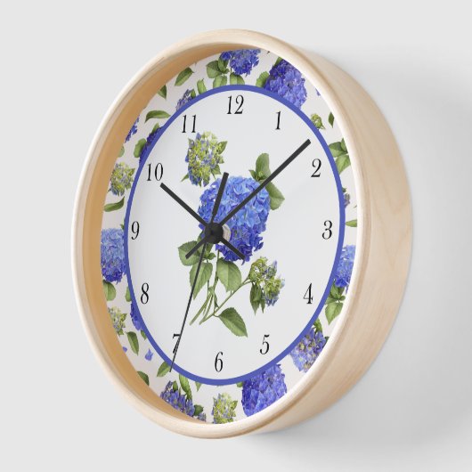 Blue Hydrangeas Original Botanische Kunst Gerahmt Uhr (Winkel)