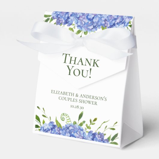 Blue Hydrangeas Paare Dusche Danke Geschenkschachtel (Vorderseite)