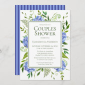 Blue Hydrangeas Paare Dusche Einladung (Vorne/Hinten)