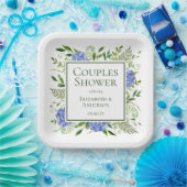 Blue Hydrangeas Paare Dusche Pappteller (Party)