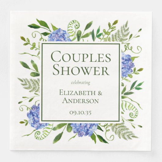 Blue Hydrangeas Paare Dusche Serviette (Vorderseite)