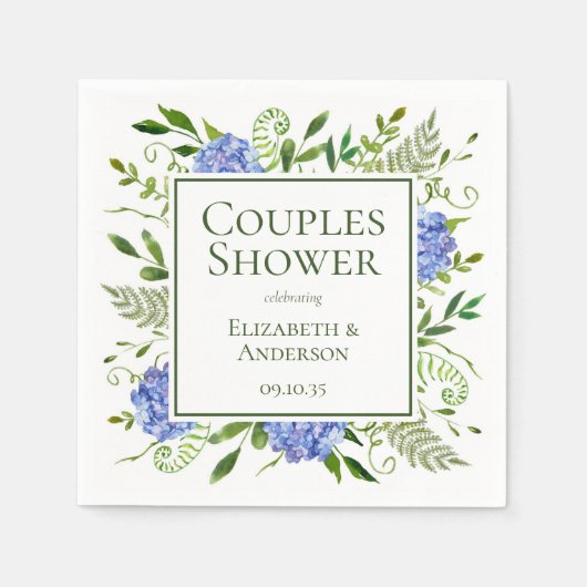 Blue Hydrangeas Paare Dusche Serviette (Vorderseite)