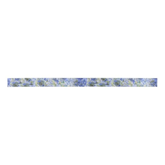 Blue Hydrangeas Pattern Ribbon Satinband (Vorderseite)