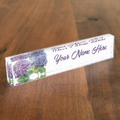 Blue Hydrangeas Personalized Nameplate Namensplakette (Seite)