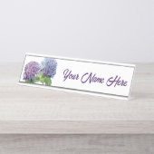 Blue Hydrangeas Personalized Nameplate Schreibtischnamensplakette (Vorderseite )
